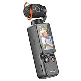 W & O Vlogging Camera with 180° Rotating Lens, Pocket Camera with Audio & Video Recording,7-Hour Battery, Handheld POV Cameras with 32GB, Easy One-Button Recording for Travel,Daily Life (Dark Gray)