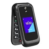 4G Flip Phone Unlocked, Basic Smart Cell Phone for Seniors Backup, Dual Screen KaiOS Phone Large Button Loud Volume Durable Battery Speed Dial Camera Bluetooth, T-Mobile AT&T Compatible (Black)