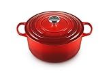 Le Creuset Enameled Cast Iron Signature Round Dutch Oven, 7.25 qt., Cerise