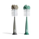 Munchkin Sponge Bottle Brush, Grey/Sage, 2 Count (Pack of 1)