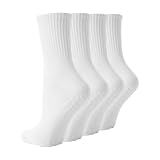 TOAMOUR Pilates Socks with Grips for Women, 4 Pairs Non Slip Grippy Socks