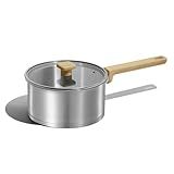 CAROTE 3.5Qt Stainless Steel Sauce Pan Set with Lid, 3-ply Base, Non-Toxic PTFE & PFOA Free Saucepan, Induction Cookware Set, Small Kitchen Pots, Stay-Cool Handles