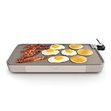 bella 12" x 22" Electric Griddle with EverGood™ Ceramic Nonstick Coating, Removable Temperature Probe, Dishwasher-Safe Drip Tray & Cool Touch Handles, Cook up to 15 Eggs, 1500 Watt, Oatmilk