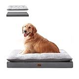 Warmrest 2-Pack Waterproof Dog Bed Medium Size Dogs, Plush Cushion & Orthopedic Egg-Crate Foam Mattress for Senior Dogs, Washable Dog Crate Bed with Removable Cover, Dark Grey