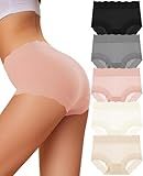 Sazoox Full Coverage Stretch High Waisted Panties Women's Underwear Soft Ladies Briefs 5 pack