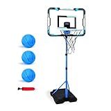 Nattork Kids Basketball Hoop, Adjustable Height Toddler Basketball Hoop Stand, Indoor Outdoor Basketball Goal Toy for Boys Girls Ages 3~8 Years Old, Includes 3 Balls, Ideal for Birthday Gift