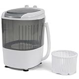 Elevon Portable Washing Machine 5.5 lbs Capacity Rotary Timer Controller, Compact Laundry for Home, Apartment, RV, White/Gray