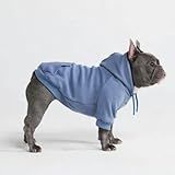 Spark Paws Dog Hoodie – Premium Dog Sweater for Small, Medium, and Large Dogs | Warm Outfits for French Bulldogs, Pitbull, Puppy, Winter Jacket Alternative - Slate Blue - L