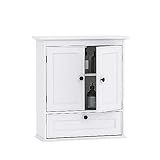 Spirich Bathroom Cabinet Wall Mounted, Small Bathroom Wall Cabinet Over Toilet, Medicine Cabinet Organizer with Doors and Adjustable Shelf, White
