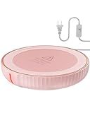 HouseGem Large Candle Warmer Plate - Coffee Cup Mug Warmer for Desk, Candle Melter, Electric Mug Heater for Beverages, Milk & Tea, Coffee Accessories Ideal Gifts Keep Cup Warm (Pink)