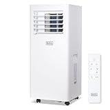 BLACK+DECKER Portable Air Conditioner, 5,100 BTU SACC/CEC (8,000 BTU ASHRAE 128) for Rooms Up To 350 Sq. Ft., Portable AC with Full Function Remote Control & Window Kit, BPACT05SM, White