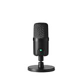 Amazon Basics Condenser Microphone for PC, Cardioid Pickup, USB Mic for Streaming, Recording, and Podcasting, 360° Adjustable Stand, Plug and Play, 5.8" x 3.4", Black