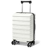 Lekesky 16 Inch Underseat Carry On Luggage Airline Approved, Small Hard Shell Suitcase with TSA Lock Spinner Wheels, Lightweight Personal Item Carry-On for Travel, Beige-Brown