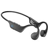 New Bone Conduction Headphones Bluetooth 6.0, Open Ear Earbuds with Mic, Premium Sound, 3 EQ Modes, 10H Playtime, 25g Lightweight, IP65 Waterproof Sports Headphones for Running Cycling Hiking（Black）