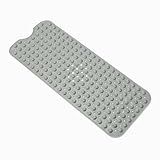 Amazon Basics Non-Slip Bath Mat with Suction Cups for Tub and Shower, Easy to Clean, 40" x 16", Grey
