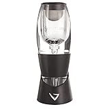 Vinturi Wine Aerator Pourer and Decanter for Red Wines Patented Design Perfectly Aerates Wines By The Glass or Bottle With Distinctive Sound, Includes No-Drip Base & Sediment Screen, Black
