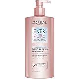 L'Oreal Paris Sulfate Free Bond Repair+ Shampoo, Hair Shampoo with Amino Acid Complex, Strengthens and Repairs Damaged or Color Treated Hair, EverPure, 23 Fl Oz (Packaging May Vary)