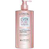 L'Oreal Paris Sulfate Free Bond Repair+ Shampoo, Hair Shampoo with Amino Acid Complex, Strengthens and Repairs Damaged or Color Treated Hair, EverPure, 23 Fl Oz (Packaging May Vary)