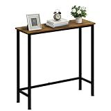 Mordchil HF Narrow Console Table, 29.5" Small Entryway Table, Thin Hallway Tables, Slim Sofa Side Tables for Hallway, Living Room, Bedroom, Foyer, Retro Brown