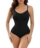 VIISHOW Women's Tummy Control Shapewear Bodysuit Seamless Snatched Waist Butt Lifter Sculpting Bodysuit, Black, Medium