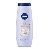 NIVEA Refreshing White Peach and Jasmine Body Wash with Nourishing Serum, Scented Body Wash for Women, Enriched with Provitamin B5 and Vitamin E, 20 Fl Oz Bottle