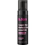 b.tan Ultra Dark Self Tanner Mousse | I Want The Darkest Tan Possible - Fast, 1 Hour Express Sunless Tanning Foam, Golden Bronzing Glow, Face & Body, No Fake Tan Smell, Vegan, Cruelty Free, 6.7 Fl Oz