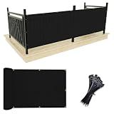UPGRADE Balcony Privacy Screen Fence Commercial Shade Cover 3' x 10' with Ties Durable and UV Resistant Perfect for Deck Patios-Black, Customizable