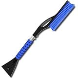 YOKKIP Snow Brush - Ice Scrapers for Car, 27" Detachable Snow Scrapers with Ergonomic Foam Grip for Cars, Trucks, Suvs (Heavy Duty ABS, PVC Brush, Blue)