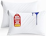 Utopia Bedding Waterproof Pillow Protectors Zippered Queen Size (2 Pack, White), Zippered Pillowcases, Bed Bug Proof Pillow Encasement Covers 20 x 28 Inches