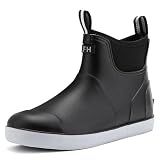 CKWLXQY Men's Deck Boots, Waterproof Non-Slip Ankle Rain Boots for Fishing