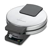 Cuisinart Waffle Maker, 1250W Round Classic Waffle Iron, 5-Setting Adjustable Browning Control, WMR-CANAS, Brushed Stainless
