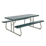 LIFETIME 6-Foot Classic Folding Picnic Table, Seats 8, Green