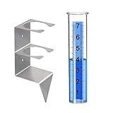 Timenued Rain Gauge Outdoor,7" Rain Gauges Outdoors Best Rated with Stainless Steel Rack Holder,Freeze Proof Plastic Large Guage for Yard Garden Fence Lawn Farm