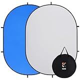 Kate Collapsible Pop-Up Backdrop for Self-Tape Auditions, Professional Headshots, Video Conferencing & Live Streaming - Portable Photography Background (5'x6.5' / 1.5x2m, Blue/Gray)