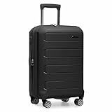 Traveler's Choice Pagosa Indestructible Hardshell Expandable Spinner Luggage, Black, 22-Inch Carry-on