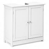 Bonnlo Pedestal Sink Storage Cabinet with 2 Doors Traditional Under Sink Cabinet Bathroom Space Saver Organizer with Adjustable Shelf White 23 5/8" W x 11 7/16" D x 23 5/8" H
