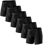 HAVVIS Men's Performance Underwear Boxer Briefs Soft Comfortable Bamboo Viscose Underwear for Men Multipack (L, Boxer Briefs : C05-6 Pack - Black)