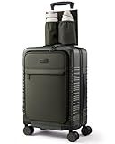 LOVEVOOK Carry On Luggage 22x14x9 Airline Approved with Detachable Pouch, 21 Inch Hardside Suitcases with Spinner Wheels, Lightweight Carry-on Luggage with TSA Lock for Women Men, 2PCS, Army Green