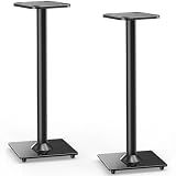 ELIVED Universal Speaker Stand Pair, 31 Inch Height Bookshelf Speaker Stands for Satellite Speaker Large Speaker Up to 22 lbs, Surround Sound Speaker Stand with Cable Management, Black