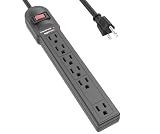 Amazon Basics Surge Protector Power Strip, 6-Outlet, 790 Joules, Circuit Breaker, LED Indicator Light, 6ft Extension Cord, Black