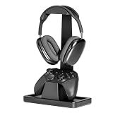 UPERGO Solid Wood Headphone Stand with Controller Holder for Desk