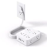 Surge Protector Power Strip, HANYCONY Extension Cord with Multiple Outlets, 5 Ft Ultra Thin Flat Plug 8 Outlets 4 USB Ports(2USB C), 1080J Outlet Extender for Home Office College Dorm Room Essentials