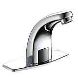 Awlstar Single Hole Touchless Bathroom Sink Faucet Hands Free Kitchen Faucet Polished Chrome DC-Powered