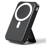 Magnetic Portable Charger, 10000mAh Power Bank with Leather Foldable Stand