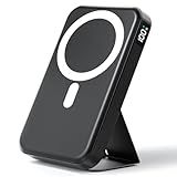 Gxorul Magnetic Portable Charger, 10000mAh Power Bank Compatible with MagSafe, 20W Fast Charging, Foldable Wireless Battery Pack for iPhone 17/16/15/14 All Series, Travel Essentials