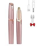 Colordiary Women's Electric Eyebrow Hair Remover, LED Light, Stainless Steel Blade, Rechargeable, Anti-Allergenic, Multi-Functional, Clean Skin, No Pulling