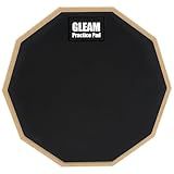 GLEAM Drum Practice Pad - 8 inch Silicone Surface High Density Compressed Wood Foam Backside (Double-sided) (8 inch rubber)