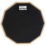 GLEAM Drum Practice Pad - 8 inch Silicone Surface High Density Compressed Wood Foam Backside (Double-sided) (8 inch rubber)
