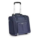 Amazon Basics Underseat Carry On Luggage with Wheels - 14" Rolling Travel Bag, Navy