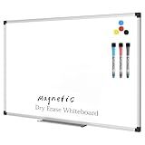 XBoard Magnetic Dry Erase Board/Whiteboard, 36 X 24 Inches Double Sided White Board, Silver Aluminium Frame